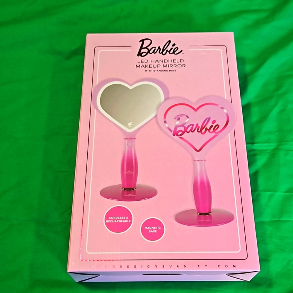 Barbie LED Handheld Makeup Mirror with standing base